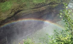 Letchworth State Park Rainbow and Falls (1)